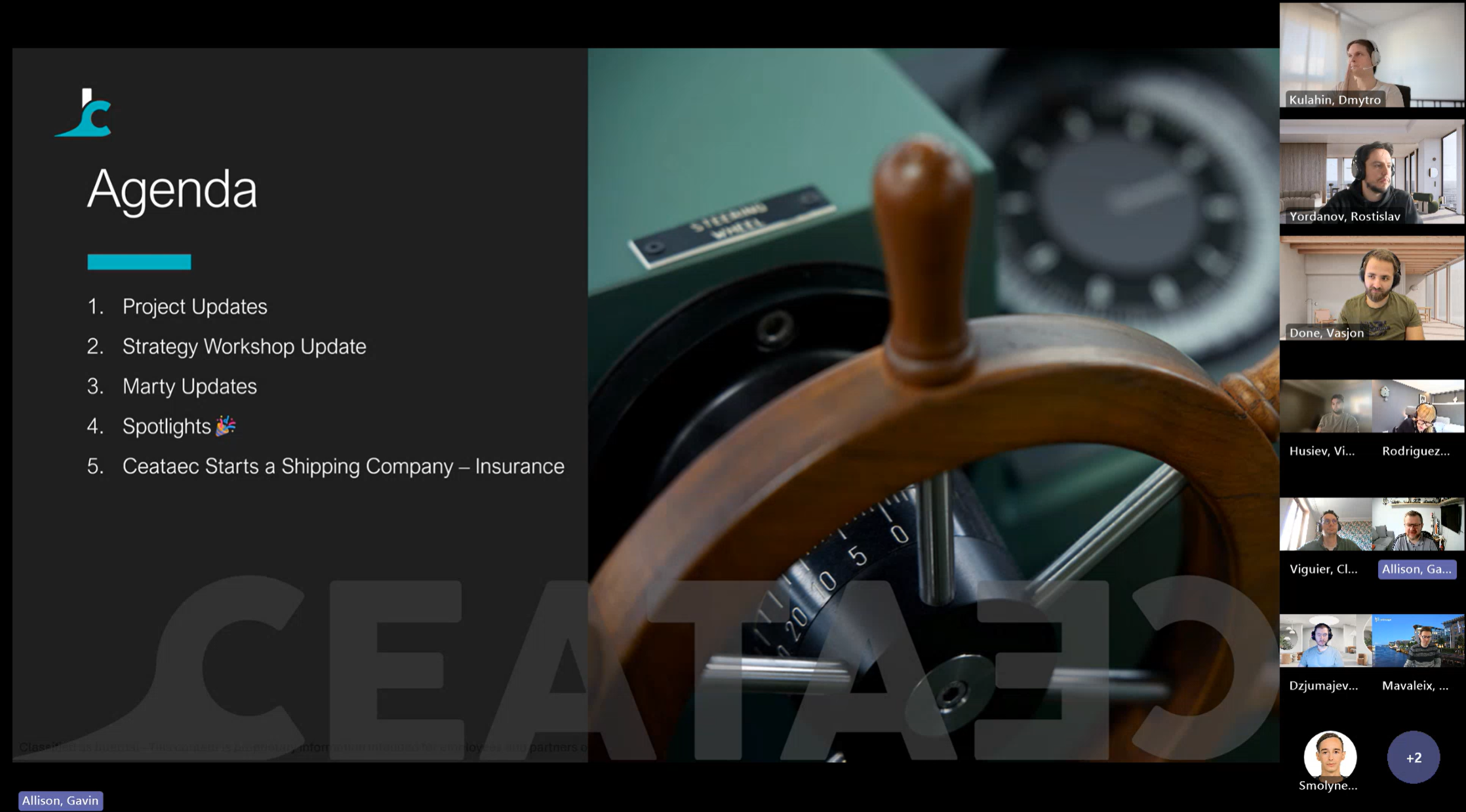 Engineering weekly agenda